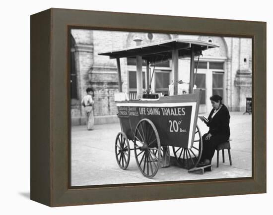 View Showing the Tamale Industry in Brownsville Market Plaza-Carl Mydans-Framed Premier Image Canvas