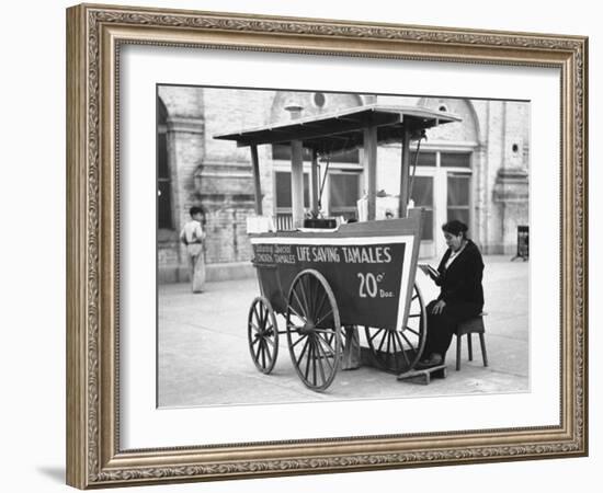 View Showing the Tamale Industry in Brownsville Market Plaza-Carl Mydans-Framed Photographic Print