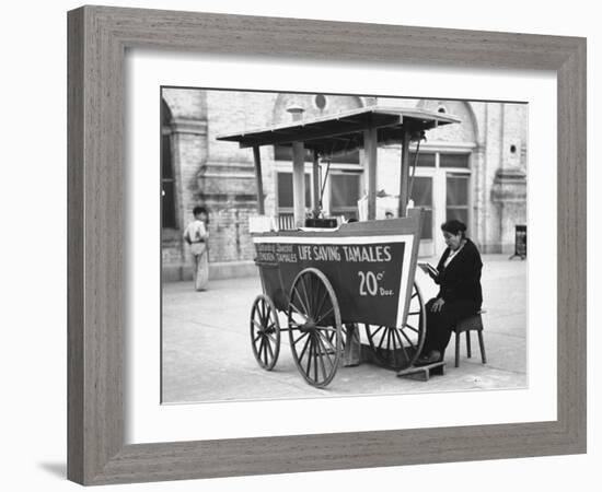 View Showing the Tamale Industry in Brownsville Market Plaza-Carl Mydans-Framed Photographic Print