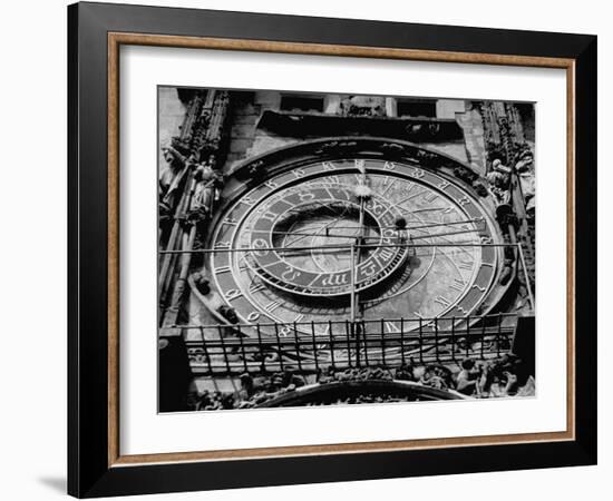 View Showing the Town Hall Clock on the Staromestske Namesti-John Phillips-Framed Photographic Print