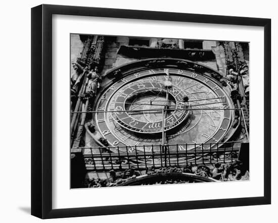 View Showing the Town Hall Clock on the Staromestske Namesti-John Phillips-Framed Photographic Print