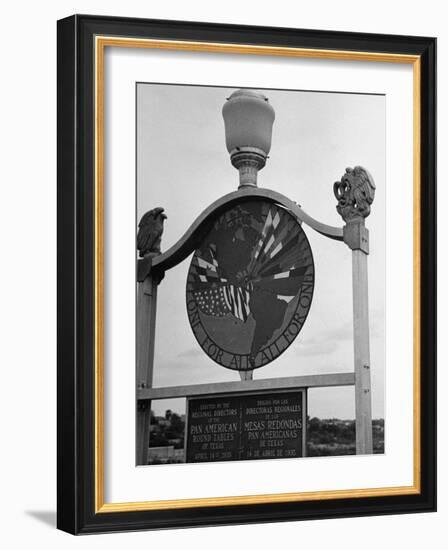 View Showing Where the Us and Mexico Meet on the Bridge at Laredo-Carl Mydans-Framed Photographic Print