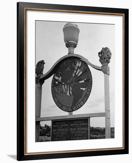View Showing Where the Us and Mexico Meet on the Bridge at Laredo-Carl Mydans-Framed Photographic Print