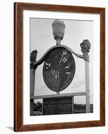 View Showing Where the Us and Mexico Meet on the Bridge at Laredo-Carl Mydans-Framed Photographic Print