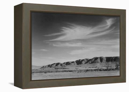 View South from Manzanar to Alabama Hills-Ansel Adams-Framed Stretched Canvas