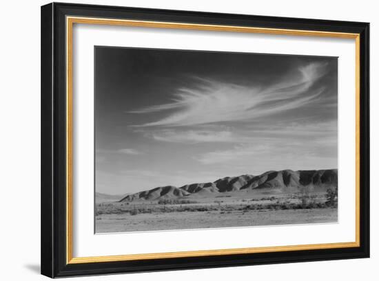 View South from Manzanar to Alabama Hills-Ansel Adams-Framed Art Print