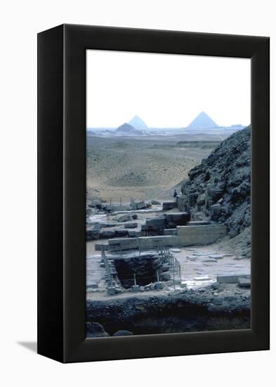 View south from the Step Pyramid to the Dashur necropolis, Saqqara, Egypt. Artist: Unknown-Unknown-Framed Premier Image Canvas