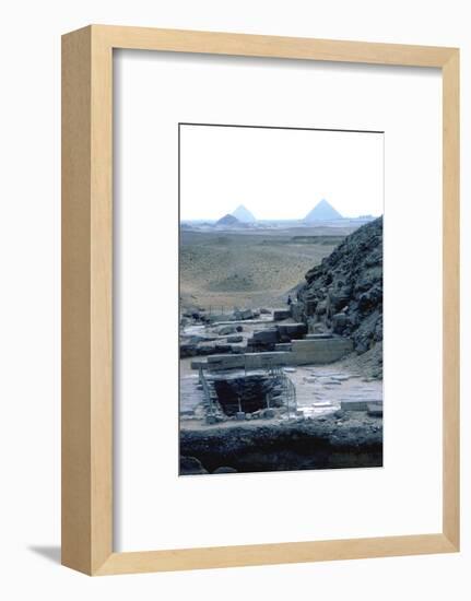 View south from the Step Pyramid to the Dashur necropolis, Saqqara, Egypt. Artist: Unknown-Unknown-Framed Photographic Print