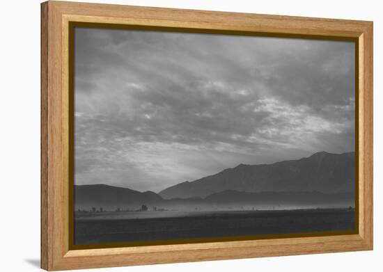 View Sw over Manzanar, Dust Storm-Ansel Adams-Framed Stretched Canvas