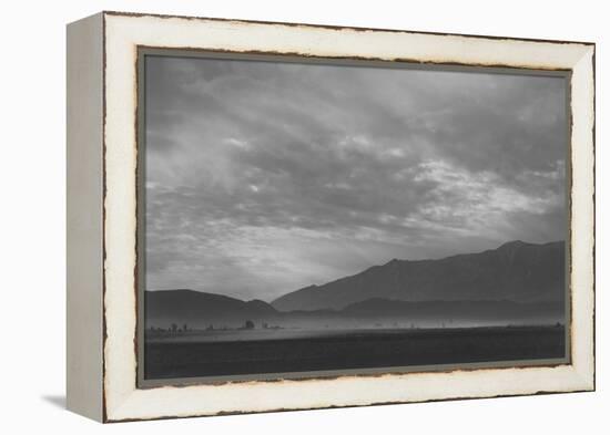 View Sw over Manzanar, Dust Storm-Ansel Adams-Framed Stretched Canvas