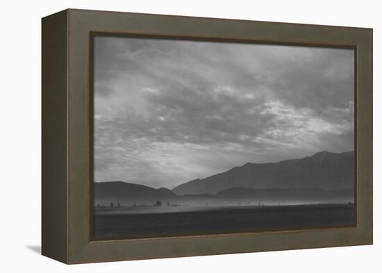 View Sw over Manzanar, Dust Storm-Ansel Adams-Framed Stretched Canvas