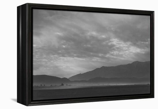 View Sw over Manzanar, Dust Storm-Ansel Adams-Framed Stretched Canvas