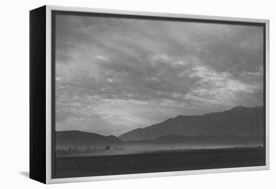 View Sw over Manzanar, Dust Storm-Ansel Adams-Framed Stretched Canvas