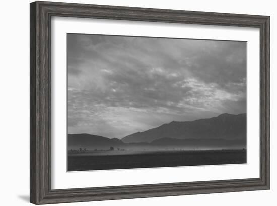 View Sw over Manzanar, Dust Storm-Ansel Adams-Framed Art Print