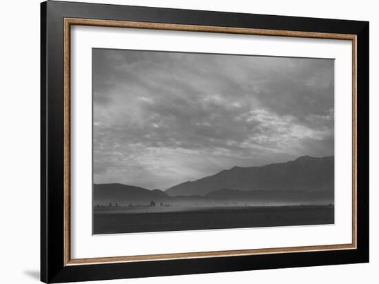 View Sw over Manzanar, Dust Storm-Ansel Adams-Framed Art Print