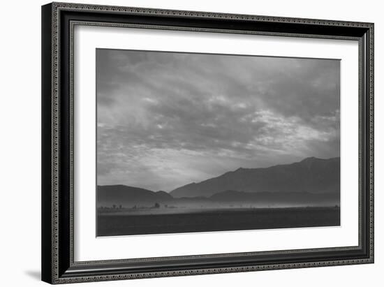 View Sw over Manzanar, Dust Storm-Ansel Adams-Framed Art Print