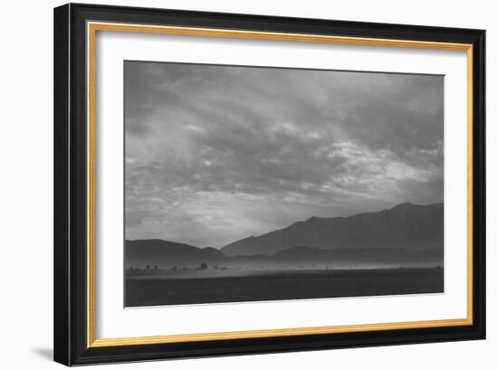 View Sw over Manzanar, Dust Storm-Ansel Adams-Framed Art Print