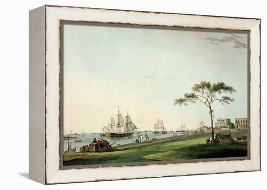 View Taken on the Esplanade, Calcutta, Plate I from "Oriental Scenery", Published 1797-Thomas Daniell-Framed Premier Image Canvas
