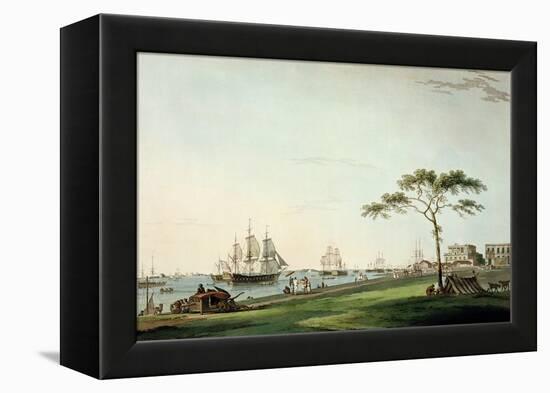 View Taken on the Esplanade, Calcutta, Plate I from "Oriental Scenery", Published 1797-Thomas Daniell-Framed Premier Image Canvas