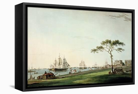 View Taken on the Esplanade, Calcutta, Plate I from "Oriental Scenery", Published 1797-Thomas Daniell-Framed Premier Image Canvas