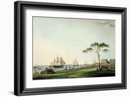 View Taken on the Esplanade, Calcutta, Plate I from "Oriental Scenery", Published 1797-Thomas Daniell-Framed Giclee Print