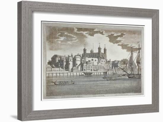 View the Tower of London from the River Thames with Boats on the River, 1795-Joseph Constantine Stadler-Framed Giclee Print