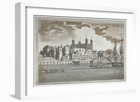 View the Tower of London from the River Thames with Boats on the River, 1795-Joseph Constantine Stadler-Framed Giclee Print