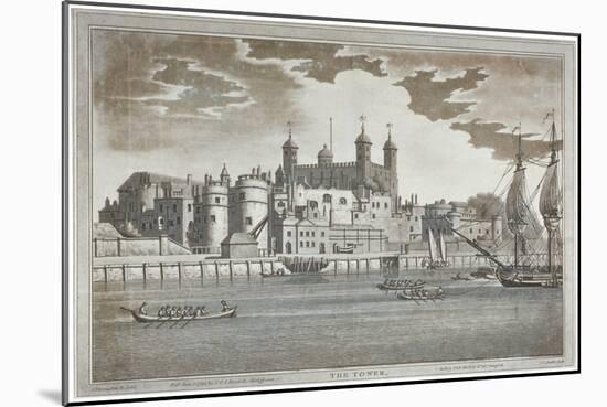 View the Tower of London from the River Thames with Boats on the River, 1795-Joseph Constantine Stadler-Mounted Giclee Print