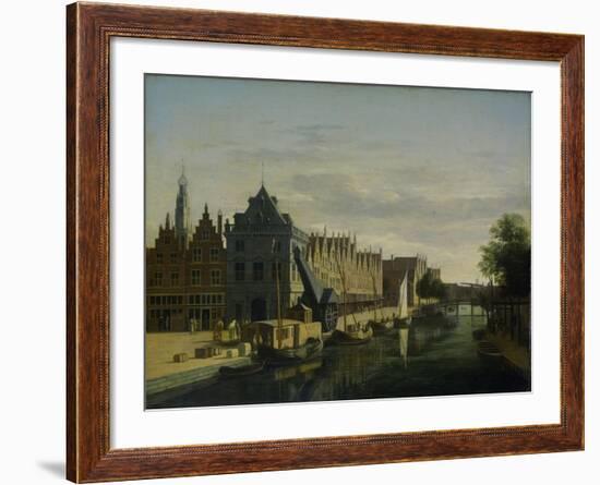 View the Waag at the Spaarne in Haarlem-Gerrit Adriaensz Berckheyde-Framed Art Print