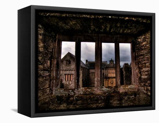 View Through a Stone Window of Ruined Castle-Clive Nolan-Framed Premier Image Canvas