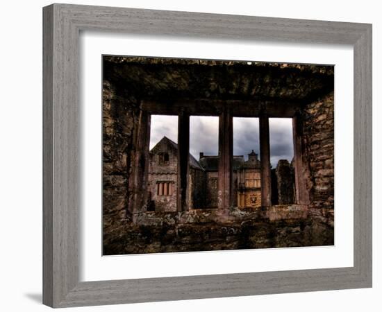 View Through a Stone Window of Ruined Castle-Clive Nolan-Framed Photographic Print