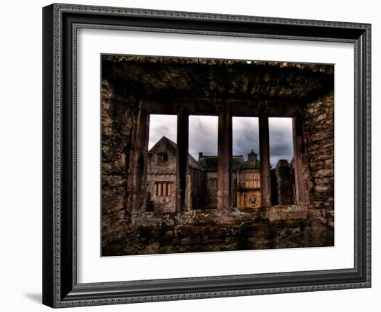 View Through a Stone Window of Ruined Castle-Clive Nolan-Framed Photographic Print