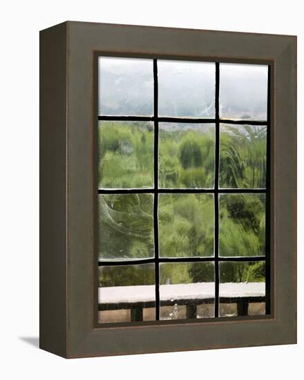 View Through Old Window Panes-Felipe Rodriguez-Framed Premier Image Canvas