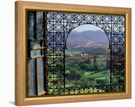 View through Ornate Iron Grille (Moucharabieh), Morocco-Merrill Images-Framed Premier Image Canvas