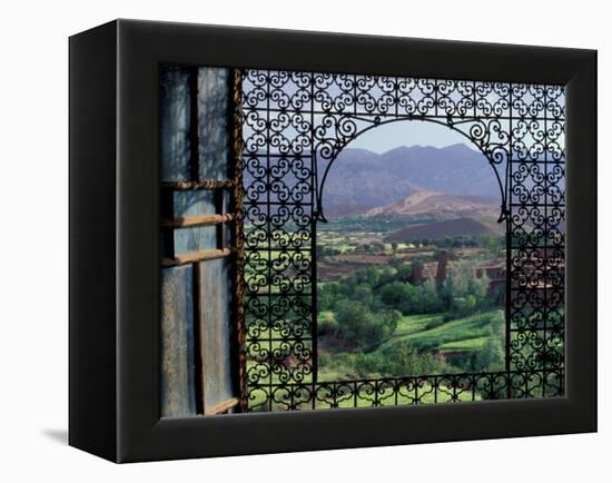 View through Ornate Iron Grille (Moucharabieh), Morocco-Merrill Images-Framed Premier Image Canvas