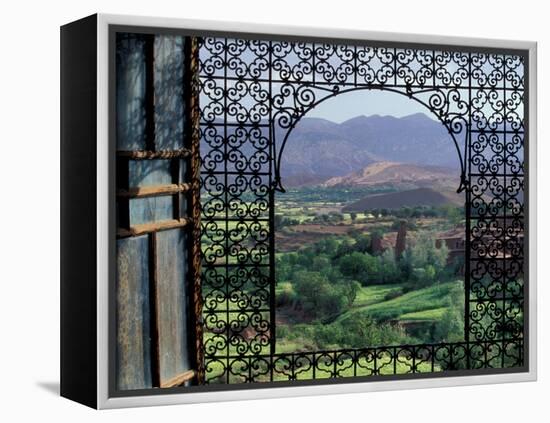 View through Ornate Iron Grille (Moucharabieh), Morocco-Merrill Images-Framed Premier Image Canvas