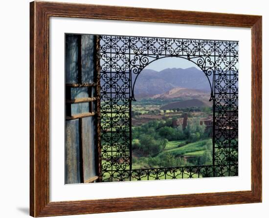 View through Ornate Iron Grille (Moucharabieh), Morocco-Merrill Images-Framed Photographic Print