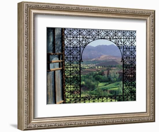 View through Ornate Iron Grille (Moucharabieh), Morocco-Merrill Images-Framed Photographic Print