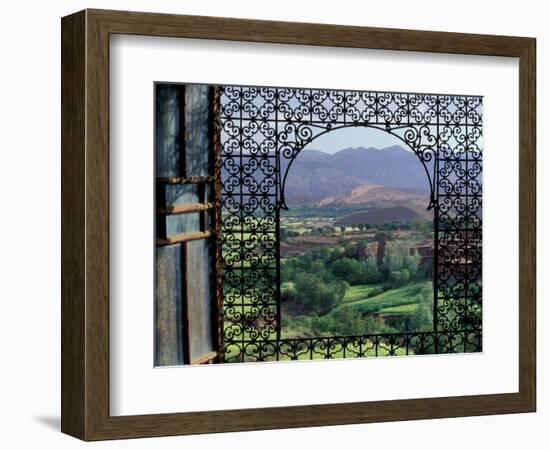 View through Ornate Iron Grille (Moucharabieh), Morocco-Merrill Images-Framed Photographic Print