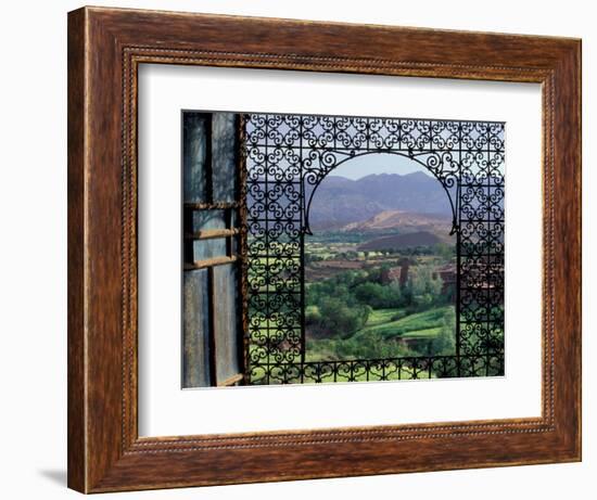 View through Ornate Iron Grille (Moucharabieh), Morocco-Merrill Images-Framed Photographic Print