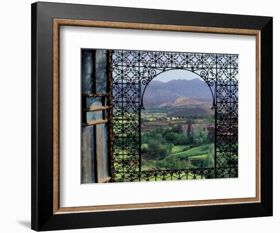 View through Ornate Iron Grille (Moucharabieh), Morocco-Merrill Images-Framed Photographic Print