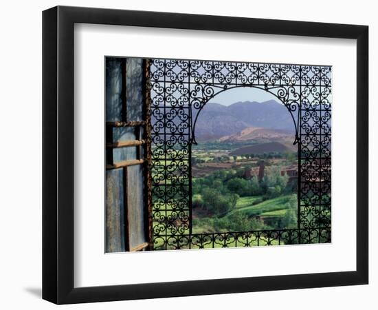 View through Ornate Iron Grille (Moucharabieh), Morocco-Merrill Images-Framed Photographic Print