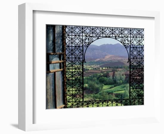 View through Ornate Iron Grille (Moucharabieh), Morocco-Merrill Images-Framed Photographic Print