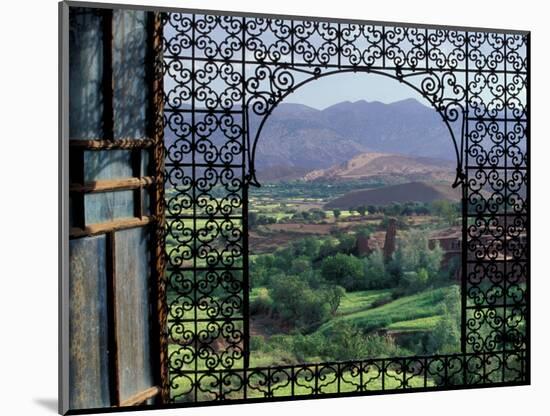 View through Ornate Iron Grille (Moucharabieh), Morocco-Merrill Images-Mounted Photographic Print