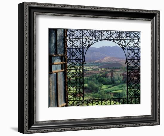 View through Ornate Iron Grille (Moucharabieh), Morocco-Merrill Images-Framed Photographic Print