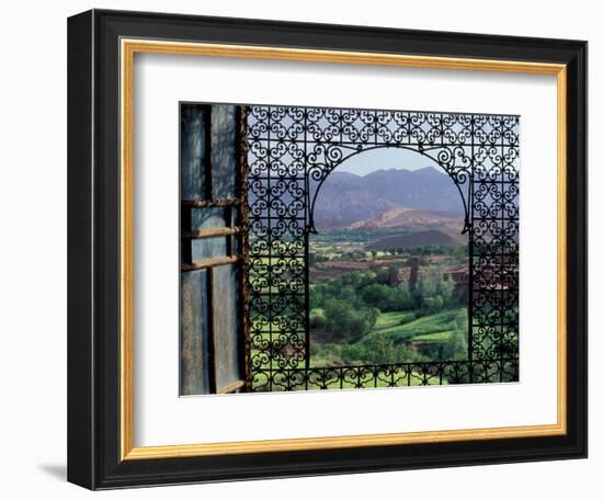 View through Ornate Iron Grille (Moucharabieh), Morocco-Merrill Images-Framed Photographic Print