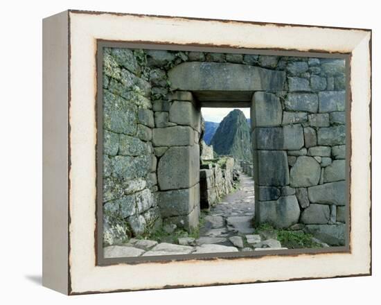 View Through Stone Doorway of the Inca Ruins of Machu Picchu in the Andes Mountains, Peru-Jim Zuckerman-Framed Premier Image Canvas