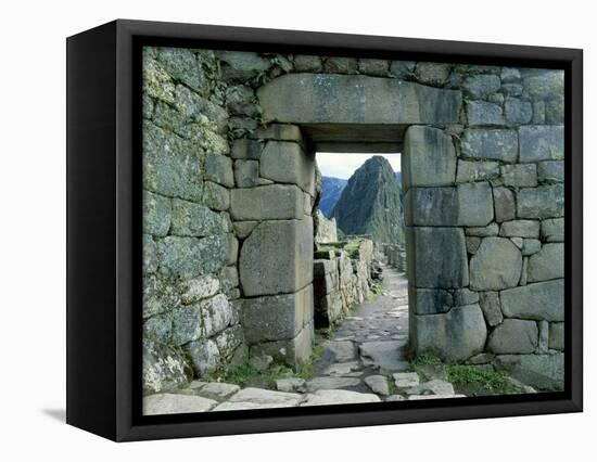View Through Stone Doorway of the Inca Ruins of Machu Picchu in the Andes Mountains, Peru-Jim Zuckerman-Framed Premier Image Canvas