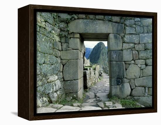 View Through Stone Doorway of the Inca Ruins of Machu Picchu in the Andes Mountains, Peru-Jim Zuckerman-Framed Premier Image Canvas