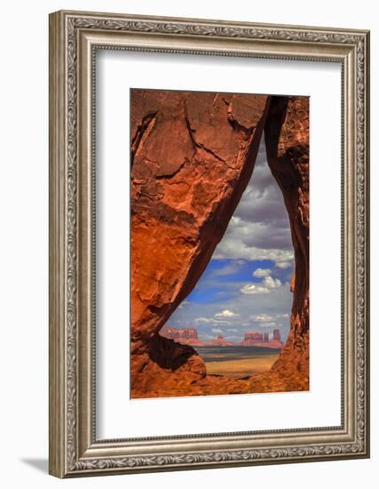 View Through Teardrop Arch into Monument Valley Tribal Park of the Navajo Nation, Arizona and Utah-Jerry Ginsberg-Framed Photographic Print